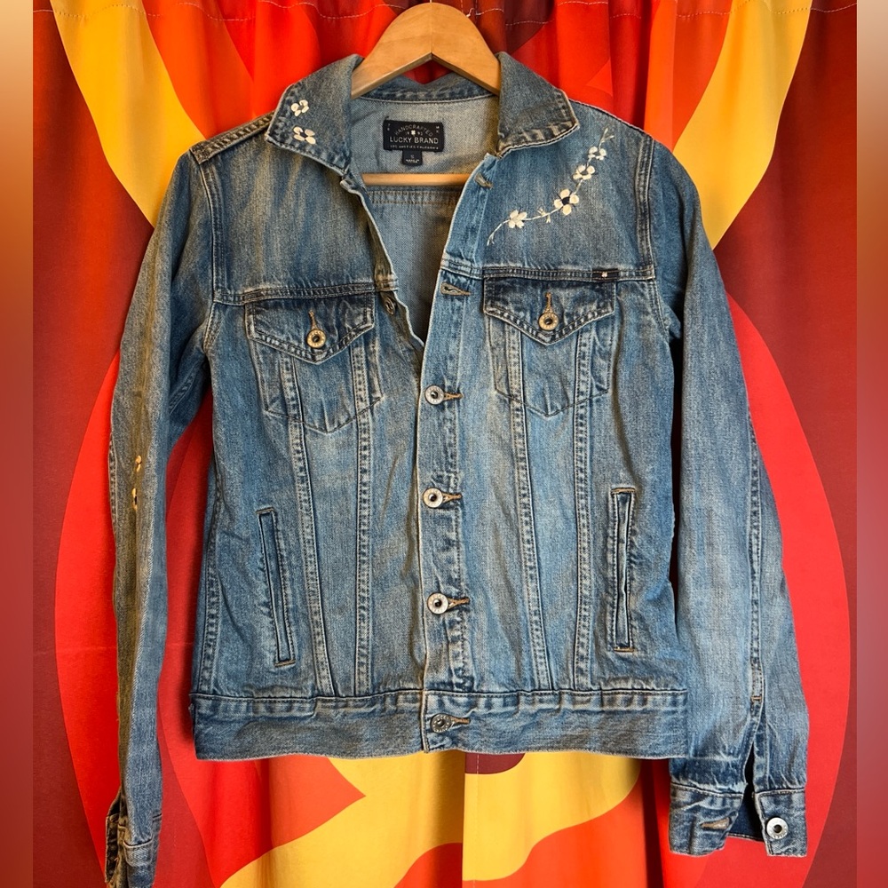 Embroidered Flower Denim Jacket